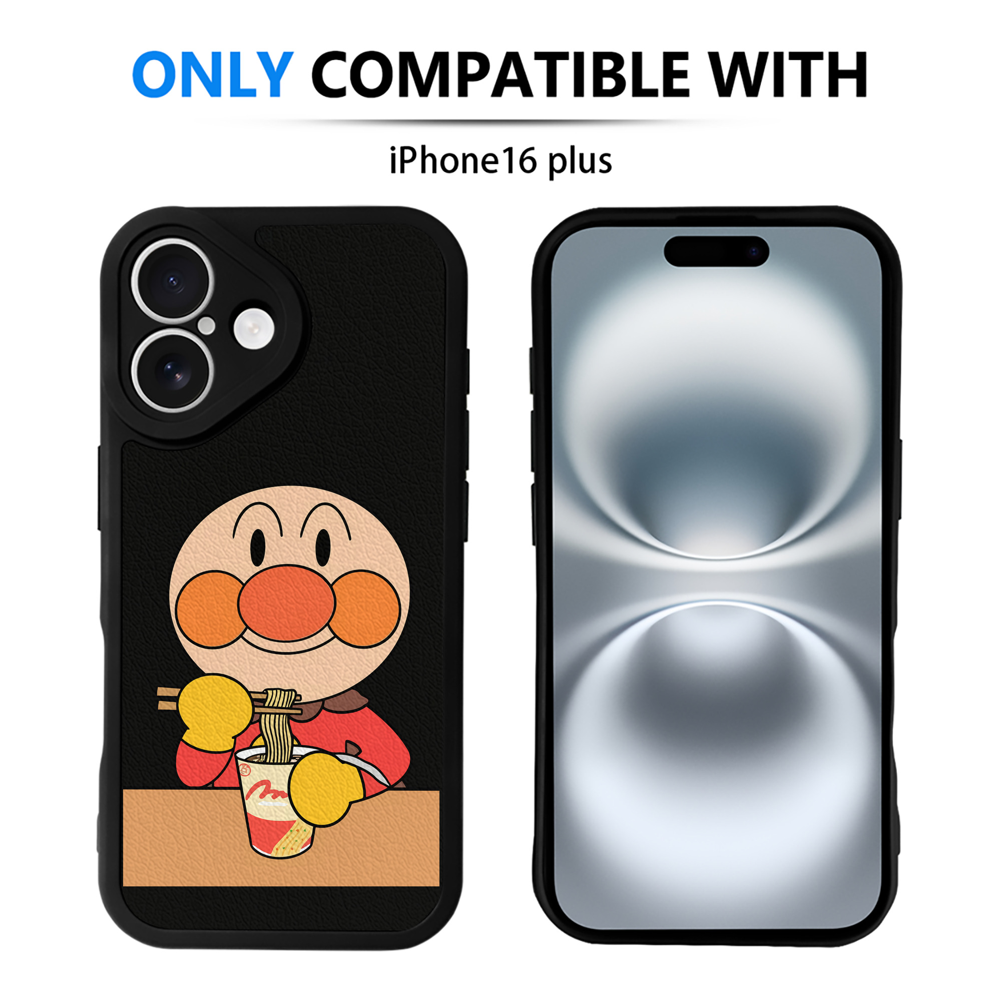 （画像用） アンパンマン Anpanman 【iPhone 16シリーズ対応】シリコンスマホケース（レザー調） 材質：シリコン